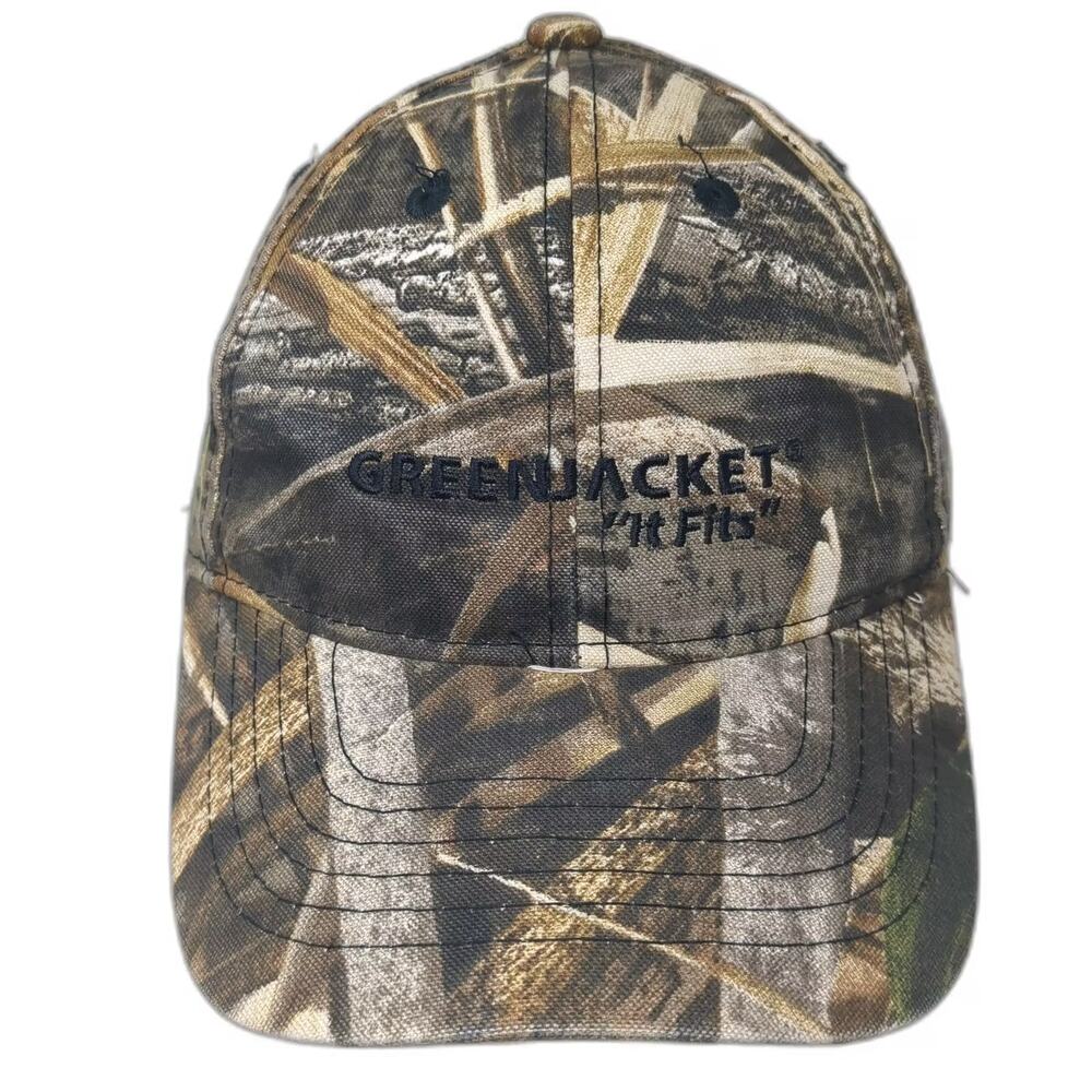 AJM International Baseball Cap Brown Green OS Max-5 Camo Greenjacket Logo Hat